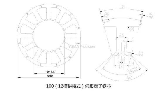 OD103mm Rotore e statore motore presa di fabbrica Personalizzato Vari modelli nucleo motore Rotore e statore in acciaio al silicio di alta qualità